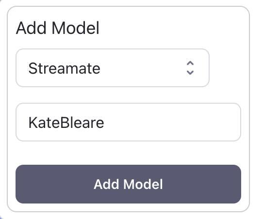 CaptureGem application interface with model username input field highlighted, showing where to paste the Jerkmate model name for recording