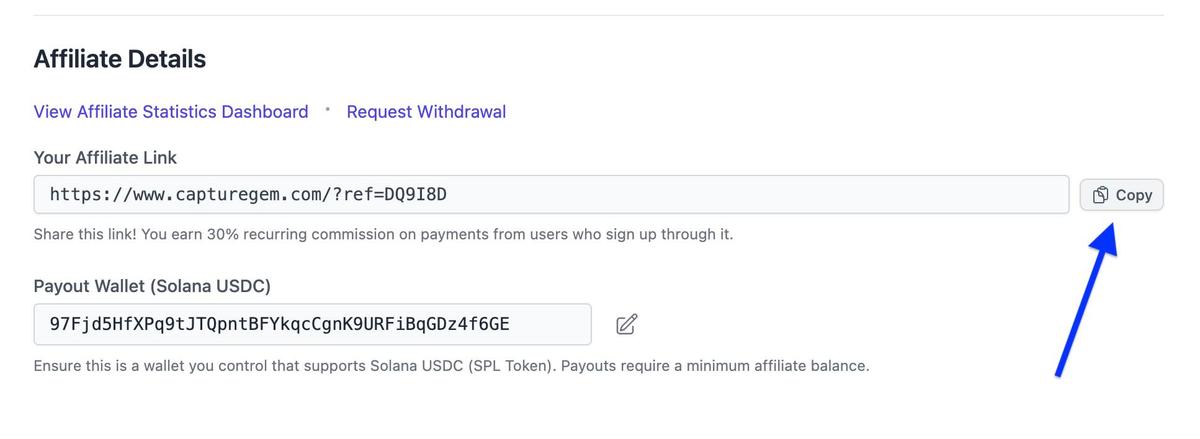 Copy Affiliate Link